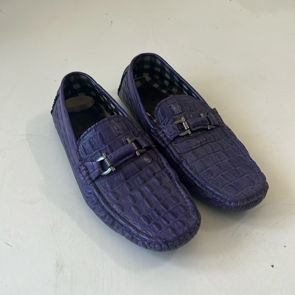 Purple “gator” loafers 9.5